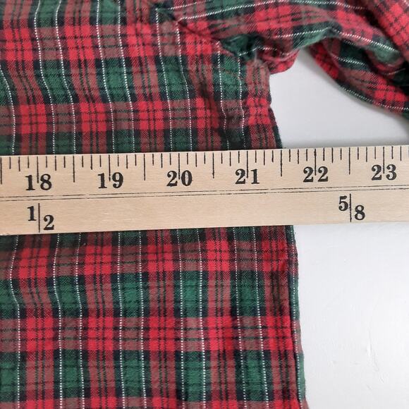 Vintage 90s Santa Claus Embroidered Button Up Shirt Red Plaid Christmas Womens L - Picture 9 of 11